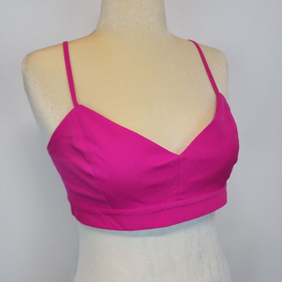 Nasty Gal Pink Tailored Bralette Size 10 V-neck Back Zip Adjustable Barbiecore - Picture 2 of 12